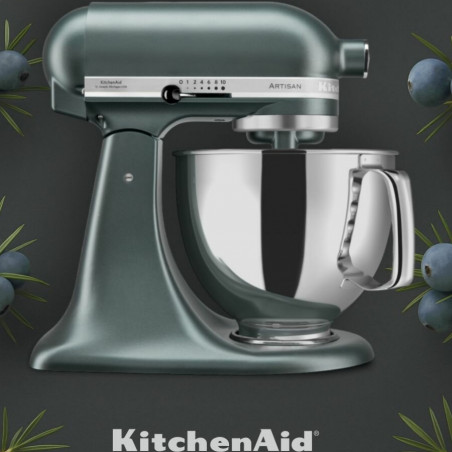 Mixer planetar KitchenAid Artisan Elegance 5KSM175PSEJP, 300 W, 4,8 l, Transmisie directa, 10 viteze, Verde inchis