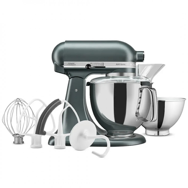 Mixer planetar KitchenAid Artisan Elegance 5KSM175PSEJP, 300 W, 4,8 l, Transmisie directa, 10 viteze, Verde inchis