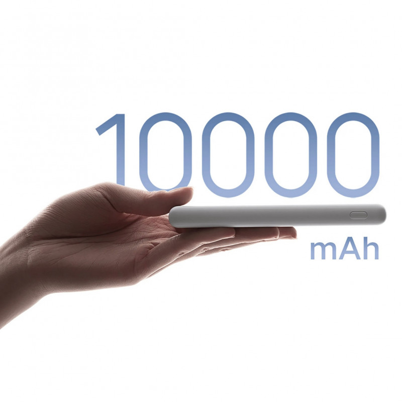 Baterie externa Xiaomi BHR9350GL Lite, Incarcare 22,5 W, 10 000 mAh, 37 Wh, 2 porturi USB-C, 1 port USB-A, Alb