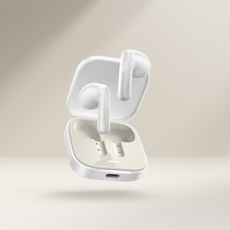 Casti wireless fara fir Xiaomi Redmi Buds 6 Active BHR8391GL, 6 ore, 5 moduri, Comanda tactila, Reducerea zgomotului, Bluetooth 5.4, IPX4, Alb