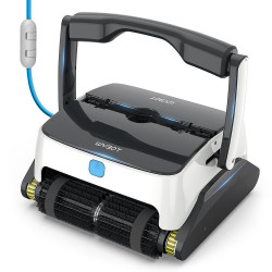 Robot pentru piscine Opson Pro, 118 W, 130 m², 10-35°C, 16 m³/h, Giroscop, 3 moduri, Motor triplu, Alb/Negru