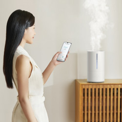 Umidificator de aer Xiaomi Smart Humidifier 2 EU BHR6026EU, 28 W, 40 m², 4,5 l, 3 trepte, Sterilizare UV-C, Aplicatie mobila, Ultrasilente, Alb
