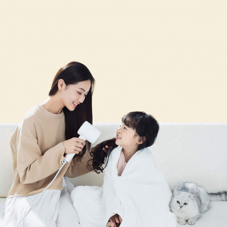 Uscator de par Xiaomi Mi Ionic Hair Dryer H300 BHR5081GL, 1600 W, Terapie ionica, NTC, Aer cald/rece alternativ, Carcasa metalica, Alb