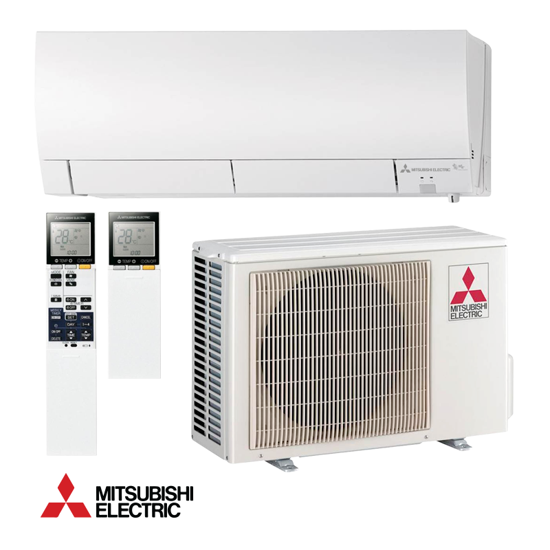 Aparat de aer condiționat cu invertor Mitsubishi Electric MSZ-FH25VE + MUZ-FH25VEHZ, 9000 BTU, 20 m², A+++, R-410A, I-SEE, Natural Flow, Plasma Quad, Swing, alb