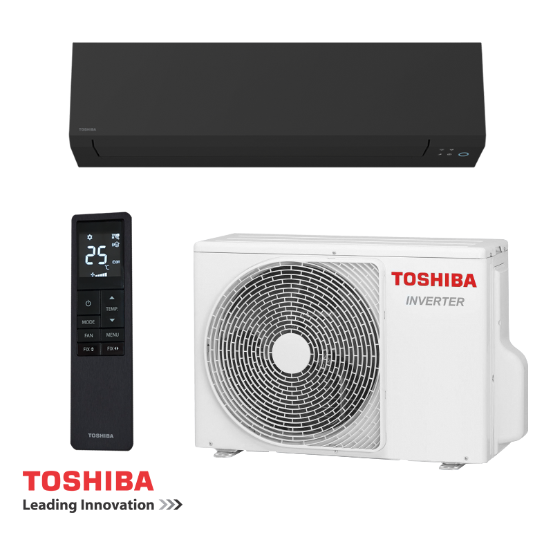 Aparat de aer conditionat cu invertor Toshiba Shorai Edge RAS-B10G3KVSGB-E/RAS-10J2AVSG-E1, 10000 BTU, 20 m², A+++/A+++, Magic Coil autocuratare, Wi-Fi, R-32, Negru