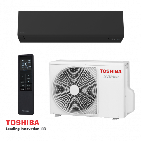 Aparat de aer conditionat cu invertor Toshiba Shorai Edge RAS-B10G3KVSGB-E/RAS-10J2AVSG-E1, 10000 BTU, 20 m², A+++/A+++, Magic Coil autocuratare, Wi-Fi, R-32, Negru