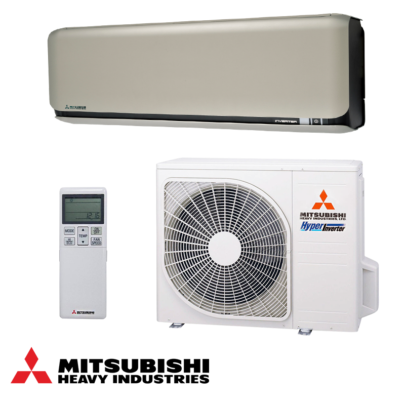 Aparat de aer conditionat cu invertor Mitsubishi Heavy Industries SRK50ZSX-WFT + SRC50ZSX-W, 18 000 BTU, 37 m², Wi-Fi, R-32, Bej/Negru