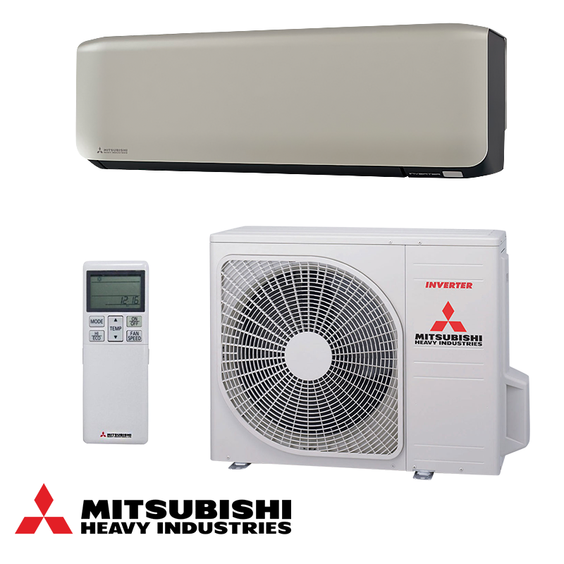 Aparat de aer conditionat cu invertor Mitsubishi Heavy Industries SRK50ZS-WFT + SRC50ZS-W, 18 000 BTU, 36 m², Wi-Fi, R-32, Bej/Negru