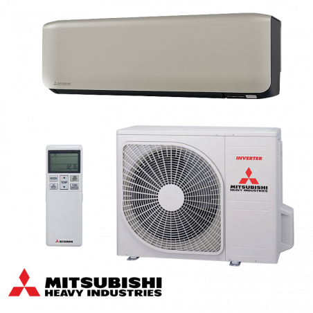 Aparat de aer conditionat cu invertor Mitsubishi Heavy Industries SRK50ZS-WFT + SRC50ZS-W, 18 000 BTU, 36 m², Wi-Fi, R-32, Bej/Negru
