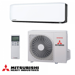 Aparat de aer conditionat cu invertor Mitsubishi Heavy Industries SRK50ZS-WFB + SRC50ZS-W, 18.000 BTU, 36 m², Wi-Fi, R-32, Alb/Negru