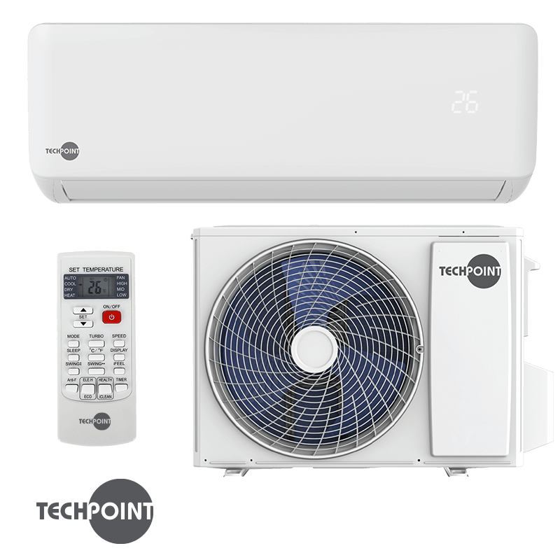 Aparat de aer conditionat cu invertor TechPoint TCP H24 MAXCOOL, 24.000 BTU, 47 m², A++, R-32, Alb