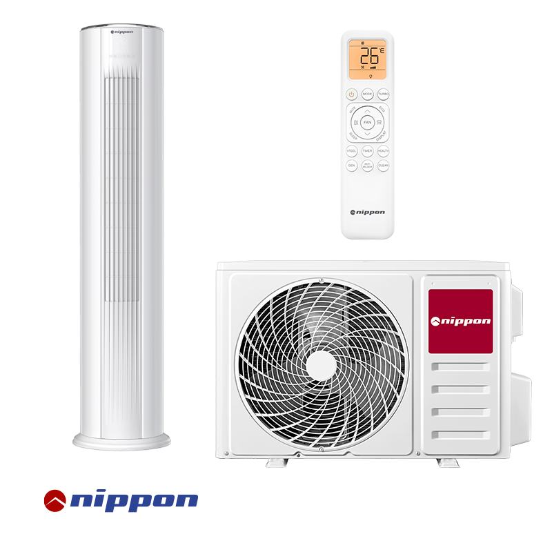 Aparat de aer conditionat de tip coloana Nippon NPC-24MCFL, 24.000 BTU, 45 m², A++/A+, R-32, Alb