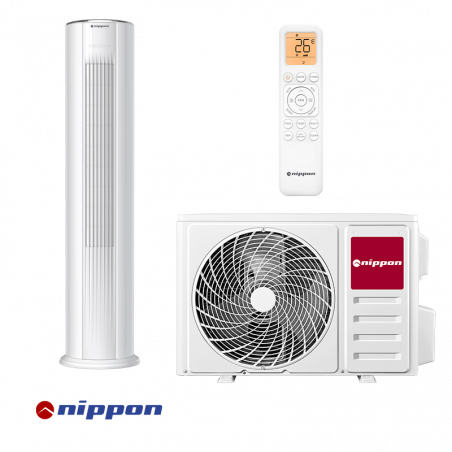 Aparat de aer conditionat de tip coloana Nippon NPC-24MCFL, 24.000 BTU, 45 m², A++/A+, R-32, Alb