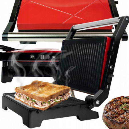 Sandwich maker Royalty Line RL-PM1000, Placi antiaderente, Rosu