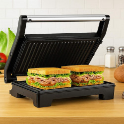 Sandwich maker Royalty Line RL-PM1000, 1000W, Placi antiaderente, Negru