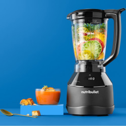 Blender, robot, Nutribullet 3in1 Triple Prep System NBF580B, 1500 W, 1,8 l, 8 programe, 3 viteze, 8 programe, Recunoastere accesorii, Comandă tactila, Negru/gri