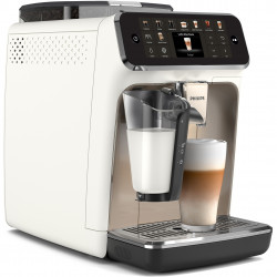 Espressor automat Philips LatteGo 5500 EP5543/90, 1500 W, 15 bar, 1,8 l, 20 bauturi, LatteGo, SilentBrew, QuickStart, Rasnita ceramica, Ecran tactil, Alb cromat