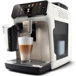 Espressor automat Philips LatteGo 5500 EP5543/90, 1500 W, 15 bar, 1,8 l, 20 bauturi, LatteGo, SilentBrew, QuickStart, Rasnita ceramica, Ecran tactil, Alb cromat