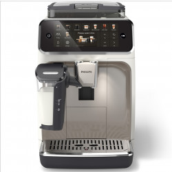 Espressor automat Philips LatteGo 5500 EP5543/90, 1500 W, 15 bar, 1,8 l, 20 bauturi, LatteGo, SilentBrew, QuickStart, Rasnita ceramica, Ecran tactil, Alb cromat