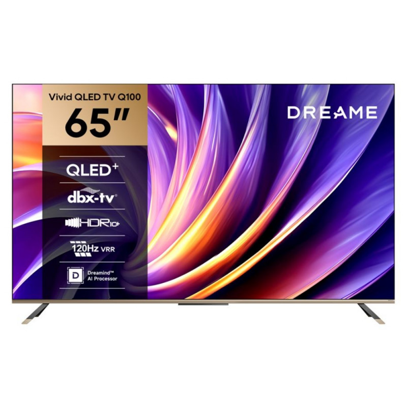 Televizor Dreame Vivid 65Q100, 65", 164 cm, 3840x2160, 4K Ultra HD, QLED, 120 Hz, Dreamind™ AI, SMART, negru