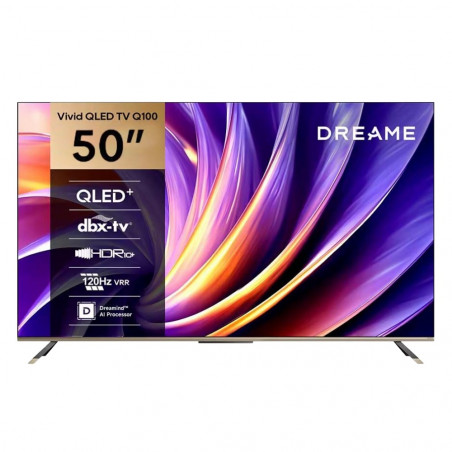 Televizor Dreame Vivid 50Q100, 50", 126 cm, 3840x2160, 4K Ultra HD, QLED, 120 Hz, Dreamind™ AI, SMART, negru
