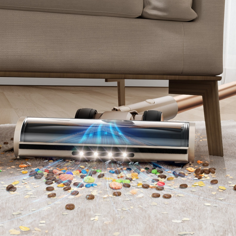 Aspirator vertical Honiture P7 Pro CJD7201, 600 W, 50 kPa, 1,5 l, 80 min, 3 moduri, Inăltime reglabila, Ecran tactil, Perie cu LED, Filtru HEPA, Bej