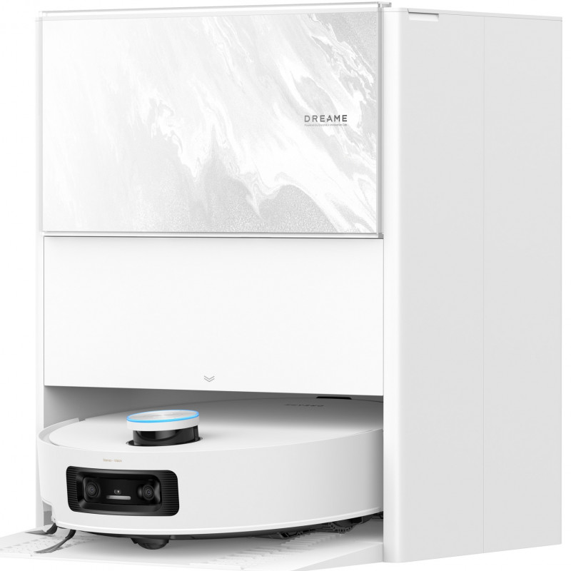 Aspirator robot Dreame Aqua 10 Ultra Track RLR81CE-WH, 25.000 Pa, 200 min, 3,5/4 l, curățare uscată/umedă, camere AI, VersaLift DToF, curățare automată a mopului la 100 °C, alb