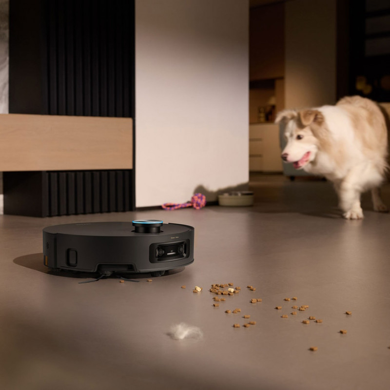 Aspirator robot Dreame Aqua 10 Ultra Track RLR81CE-BK, 25000 Pa, 200 min, 3,5/4 l, Uscat/umed, Camere AI, VersaLift DToF, Curățare automată a mopului la 100 °C, Negru