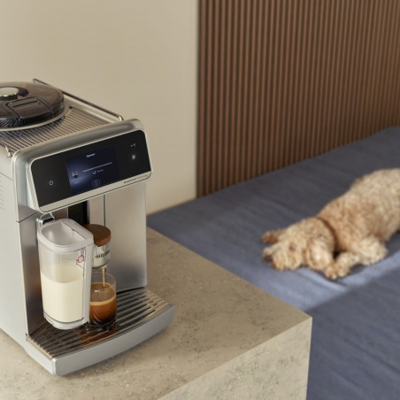 Espressor automat Philips Café Aromis 8000 EP8757/20, 1500 W, 15 bar, 1,5 l, 54 de bauturi, LatteGo Pro, SilentBrew, BrewExtract, Quiet Mark, Ecran tactil, HomeID, Gri