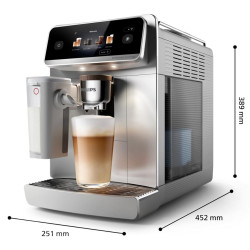 Espressor automat Philips Café Aromis 8000 EP8757/20, 1500 W, 15 bar, 1,5 l, 54 de bauturi, LatteGo Pro, SilentBrew, BrewExtract, Quiet Mark, Ecran tactil, HomeID, Gri