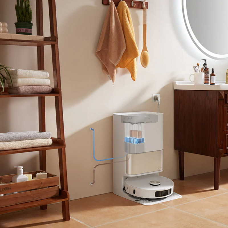 Modul automat de umplere și golire a apei pentru aspiratorul robot Dreame X50 Ultra/Complete RAW7, integrare DreameHome, autodiagnosticare, mementouri, culoare gri