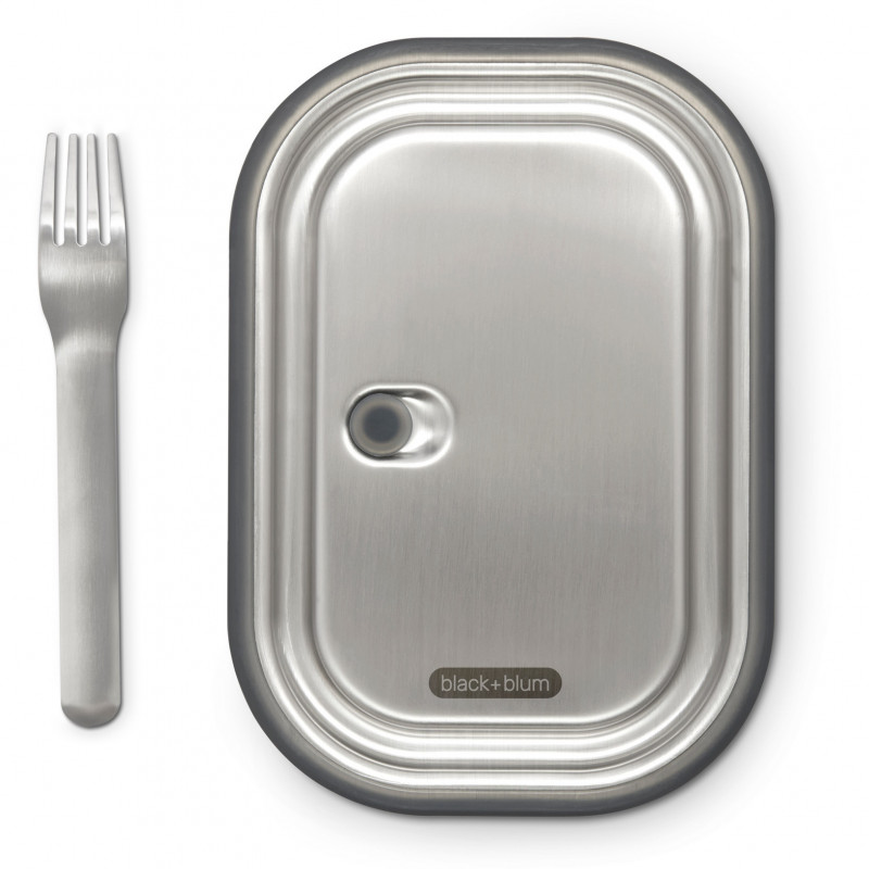 Cutie pentru pranz Black+Blum BAM-SS-L005, 1 l, Dreptunghiulara, Potrivita pentru cuptor, Fara BPA, Otel inoxidabil, Inox/Albastru