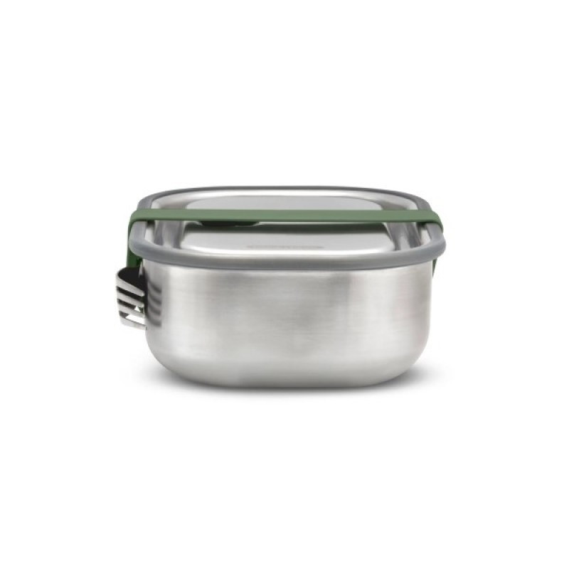 Cutie pentru pranz Black+Blum BAM-SS-L010, 1 L, Dreptunghiulara, Potrivita pentru cuptor, Fara BPA, Otel inoxidabil, Inox/Verde