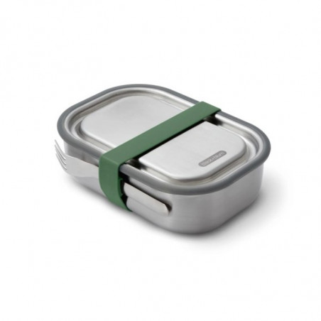 Cutie pentru pranz Black+Blum BAM-SS-L010, 1 L, Dreptunghiulara, Potrivita pentru cuptor, Fara BPA, Otel inoxidabil, Inox/Verde