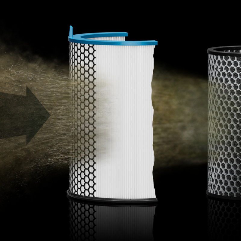 Purificator de aer Dyson HJ10 HushJet™ Purifier Compact 491355-01, 18 m², 10 viteze, Hyperdymium™, HEPA, Comenzi vocale, Oscilatie, Alb/Gri