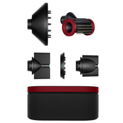 Uscator de par Dyson Supersonic Nural HD16 RdVe/Gd Straight+Wavy 493117-01, 1600 W, 3 viteze, 4 temperaturi, Ioni negativi, 5 accesorii, Protectie pentru scalp, Rosu catifelat/Auriu