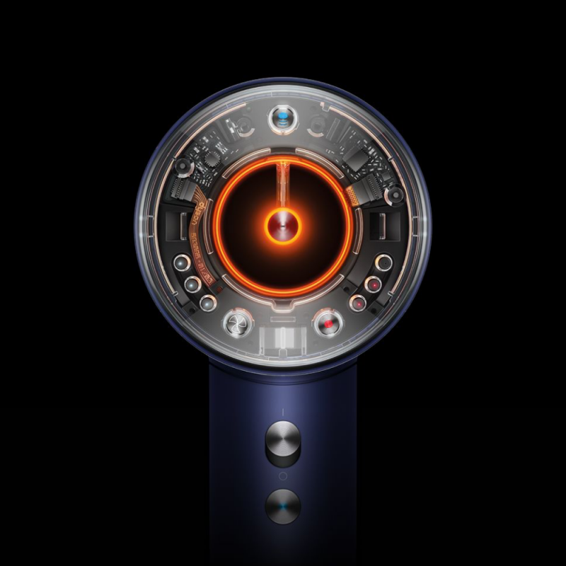 Uscator de par Dyson Supersonic Nural HD16 Prussian Blue/Rich Copper Straight+Wavy 122612-01, 1600 W, 3 viteze, 4 temperaturi, Ioni negativi, 5 accesorii, Protectie pentru scalp, Albastru/Cupru