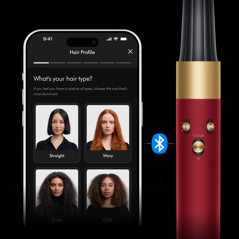 Aparat de uscat si coafat Dyson 596926-01 HS08 Airwrap i.d.™ T1/T2 RdVe/Gd Straight + Wavy, 1300 W, 13,5 l/s, Ondulare automata, Ionizare, 3 viteze, 3 temperaturi, Bluetooth, Rosu catifelat/Auriu