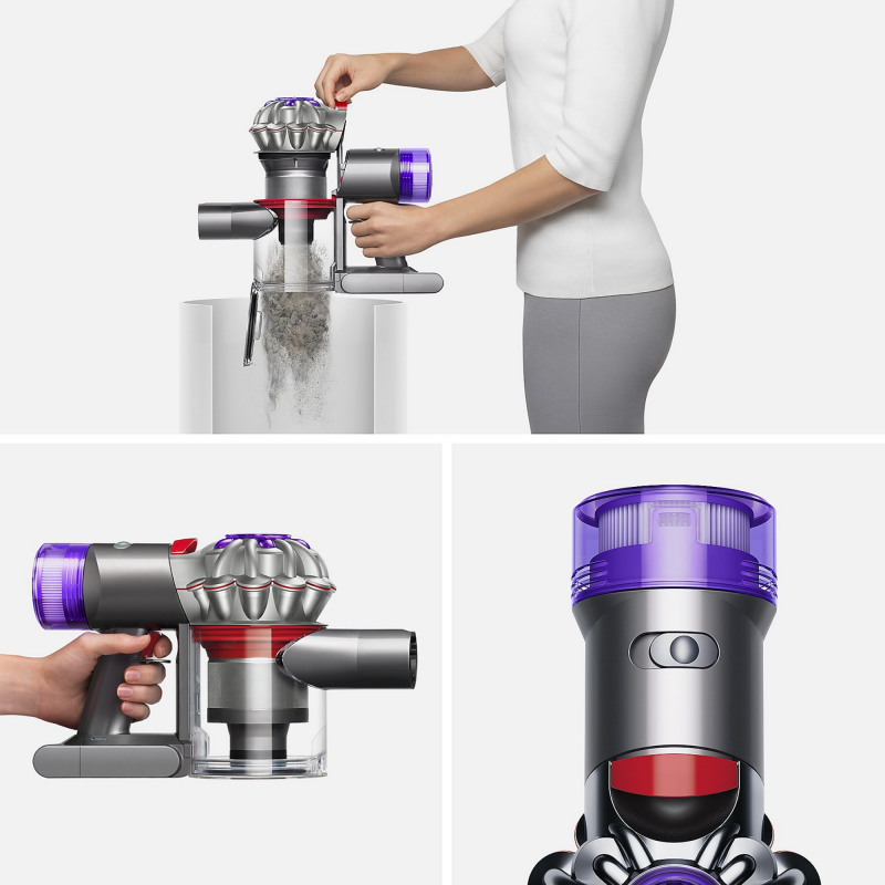 Aspirator portabil/ de mana Dyson V8 Car&Boat 586120-01, 115 AW, 0,54 l, 50 min, 110.000 rpm, Filtrare sigilata, Nichel/Violet