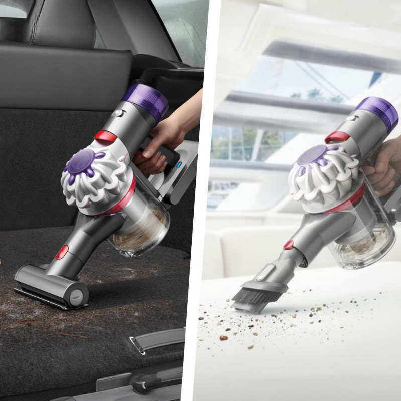 Aspirator portabil/ de mana Dyson V8 Car&Boat 586120-01, 115 AW, 0,54 l, 50 min, 110.000 rpm, Filtrare sigilata, Nichel/Violet