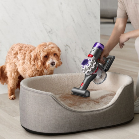 Aspirator portabil/ de mana Dyson V8 Car&Boat 586120-01, 115 AW, 0,54 l, 50 min, 110.000 rpm, Filtrare sigilata, Nichel/Violet