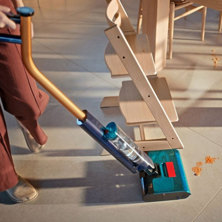 Aparat curatare uscata si umeda pentru podele Dyson Clean+Wash Hygiene 432030-01, 530/760 ml, 45 min, 350 m², 4 moduri, Autopropulsie, Uscare rola, Albastru/Cupru