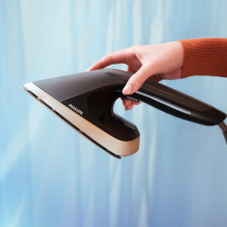 Aparat de calcat vertical cu abur Philips All-in-one 8500 AIS8540/80, 2200 W, 1,2 l, 6 bar, 90 g/min, 3 setari, OptimalTEMP, Masa reglabila, Gri inchis/Auriu