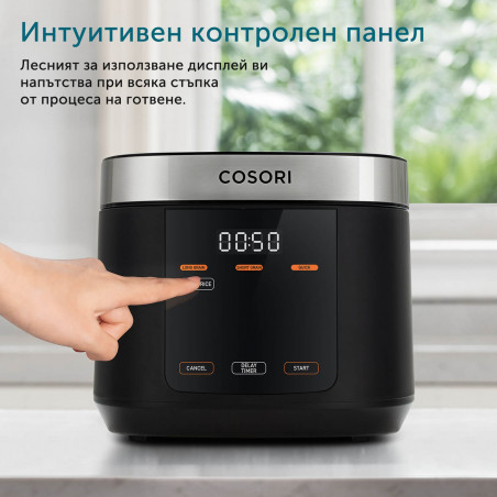 Slowcooker Cosori CRC-R501-KEU, 970 W, 5 l, 17 programe, Timer, Pornire programata, Negru