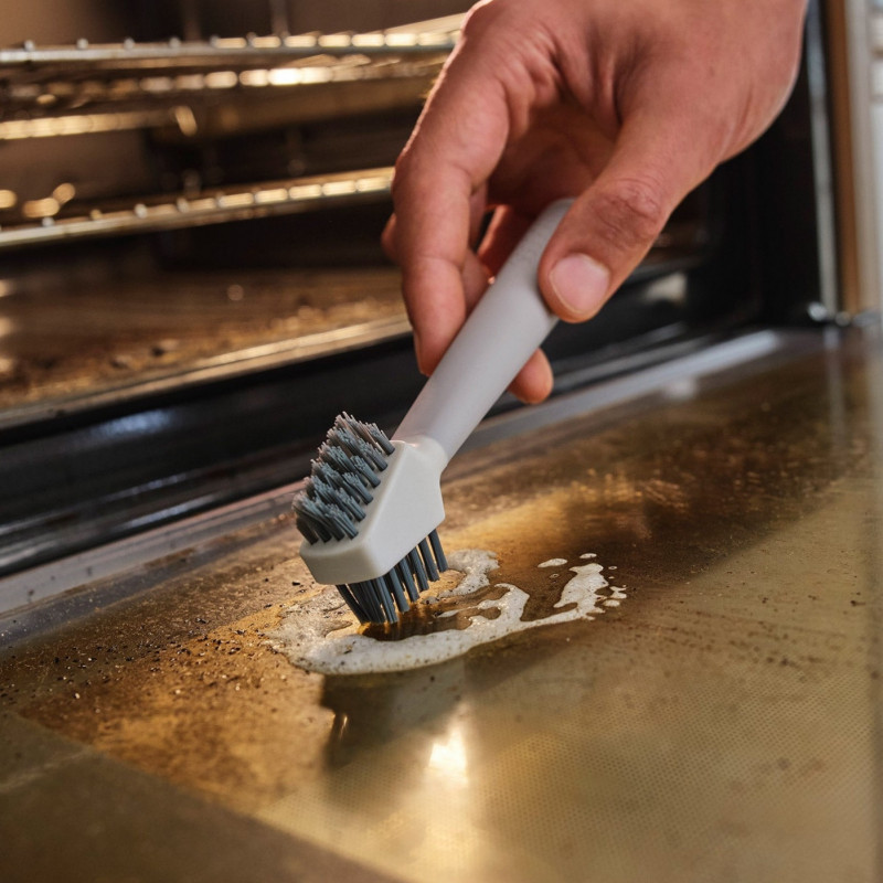 Perie pentru curatarea gresiei Joseph Joseph CleanTech™ 6500021, 18 x 5 x 3 cm, 2 tipuri de fibre, Bej