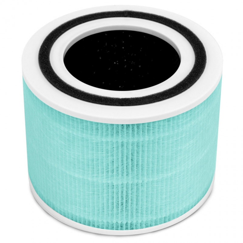 Filtru de schimb pentru purificatorul de aer Levoit Core 300/300S/P350/300P, 1 buc., filtrare în 3 etape, H13 True HEPA, împotriva toxinelor, turcoaz