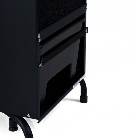 Dezumidificator profesional Woods WCD4 PRO, 230 m², 2 viteze, 11,4 l, 41 l/24 h, hidrostat, funcționează până la +2 °C, mâner și roți, 60 dB, IPX1, negru