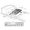 Plita cu gaz incorporabila Finlux FX 320SIX, 3000 W, Doua arzatoare, 500°C, Gratar din fonta, Otel inoxidabil