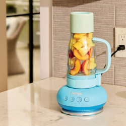 Blender portabil Ninja BlendBoss DB351EUBL, 1100 W, 710 ml, 3 programe, Auto-iQ, CrushBlade, albastru