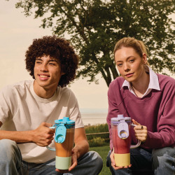 Blender portabil Ninja BlendBoss DB351EUBL, 1100 W, 710 ml, 3 programe, Auto-iQ, CrushBlade, albastru